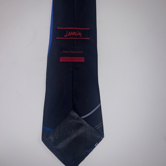 J. Garcia Elegant Blue and Black Men's Tie - Picture 2 of 2